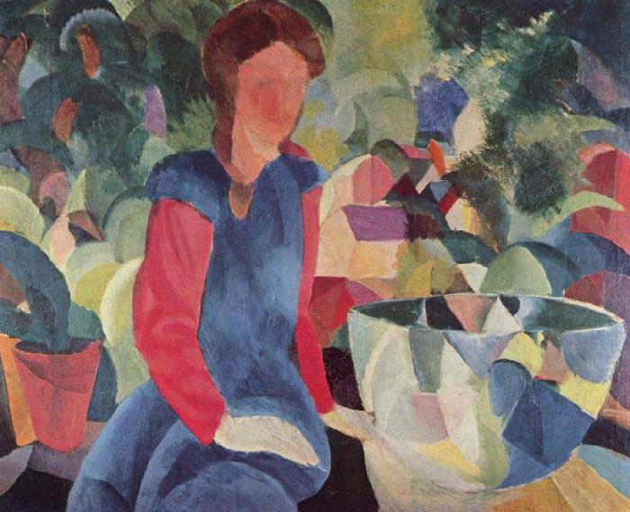 August Macke Madchen mit Fischglocke